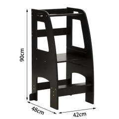 Adjustable Height Solid Wood Step Stool For Kids Learning Tower Kitchen Helper Tower For Kitchen Counter Kids Learning Stool