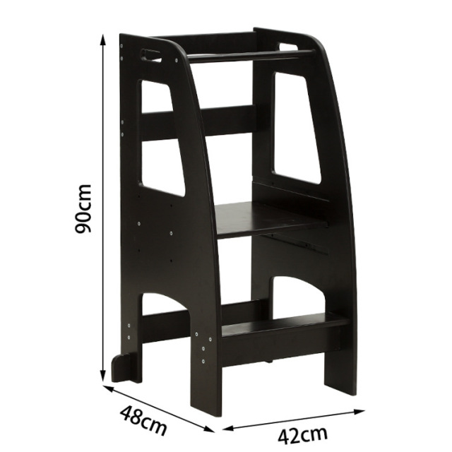 Adjustable Height Solid Wood Step Stool For Kids Learning Tower Kitchen Helper Tower For Kitchen Counter Kids Learning Stool