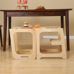 Adjustable Foldable Kids Wooden Hands Washing Stool Montessori Learning Tower Children Kitchen Helper For Home