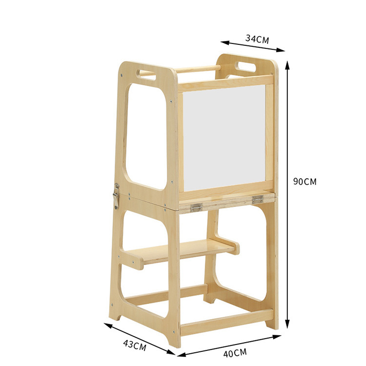 Adjustable Foldable Kids Wooden Hands Washing Stool Montessori Learning Tower Children Kitchen Helper For Home