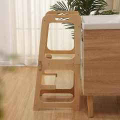 Adjustable Foldable Kids Wooden Hands Washing Stool Montessori Learning Tower Children Kitchen Helper For Home