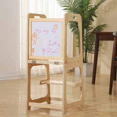 Adjustable Foldable Kids Wooden Hands Washing Stool Montessori Learning Tower Children Kitchen Helper For Home