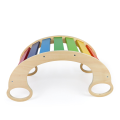Kids Rainbow Rocking Chair Montessori Wooden Kids Indoor Climbing Gym Preschool Rocking Chair Toys