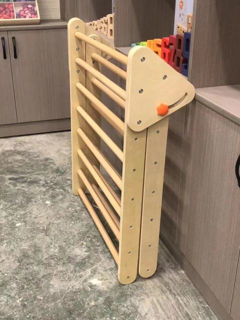 Baby Montessori Wooden Kids Indoor Triangle Climbing Gym Frame Preschool Furniture Climbing Toys Climbing Triangle Frame