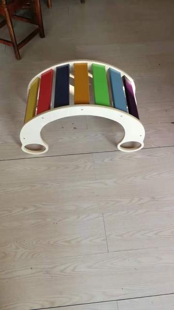 Kids Rainbow Rocking Chair Montessori Wooden Kids Indoor Climbing Gym Preschool Rocking Chair Toys