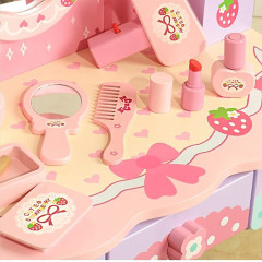 Girls Simulation Play House Early Childhood Education Baby Birthday Gift Wooden Children's Dressing Table Toy