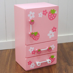Kids Wooden Kitchen Toy Furniture Toy Diversity Refrigerator Model Pretend Games Furniture Toy Set For Kids