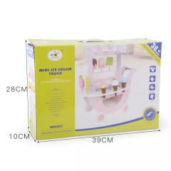 Montessori Child Play House Toys Simulation Ice Cream Trolley Shopping Toy Kitchen Play Wooden Pretend Toy
