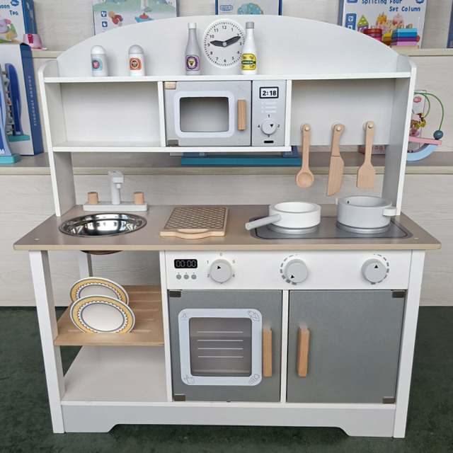 Wooden Play House Kitchen Stove Children's Cooking Toy Simulation Kitchen Role Play Toys