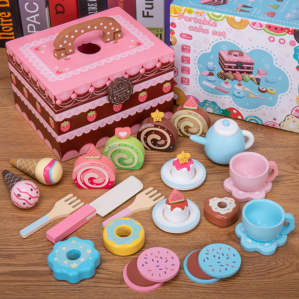Starlink Role Play Wooden Toy Kitchen Play Set Child Pretend Furniture Funny Kids Kitchen Sets