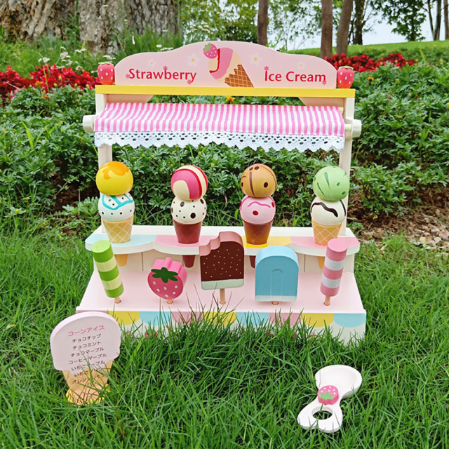 Educational Role Play House Ice Cream Selling Store Toys Montessori Kitchen Toys For Children Role Play Game Toy