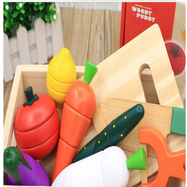 Wooden Fruit Cutting Toys Children's Educational Early Childhood Kitchen Play House Toy Teaching