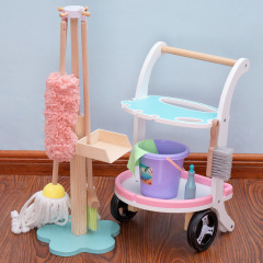 Wooden Kids Detachable Cleaning Tool Set Toys Sweeping Broom Mop Duster Game Montessori Toys