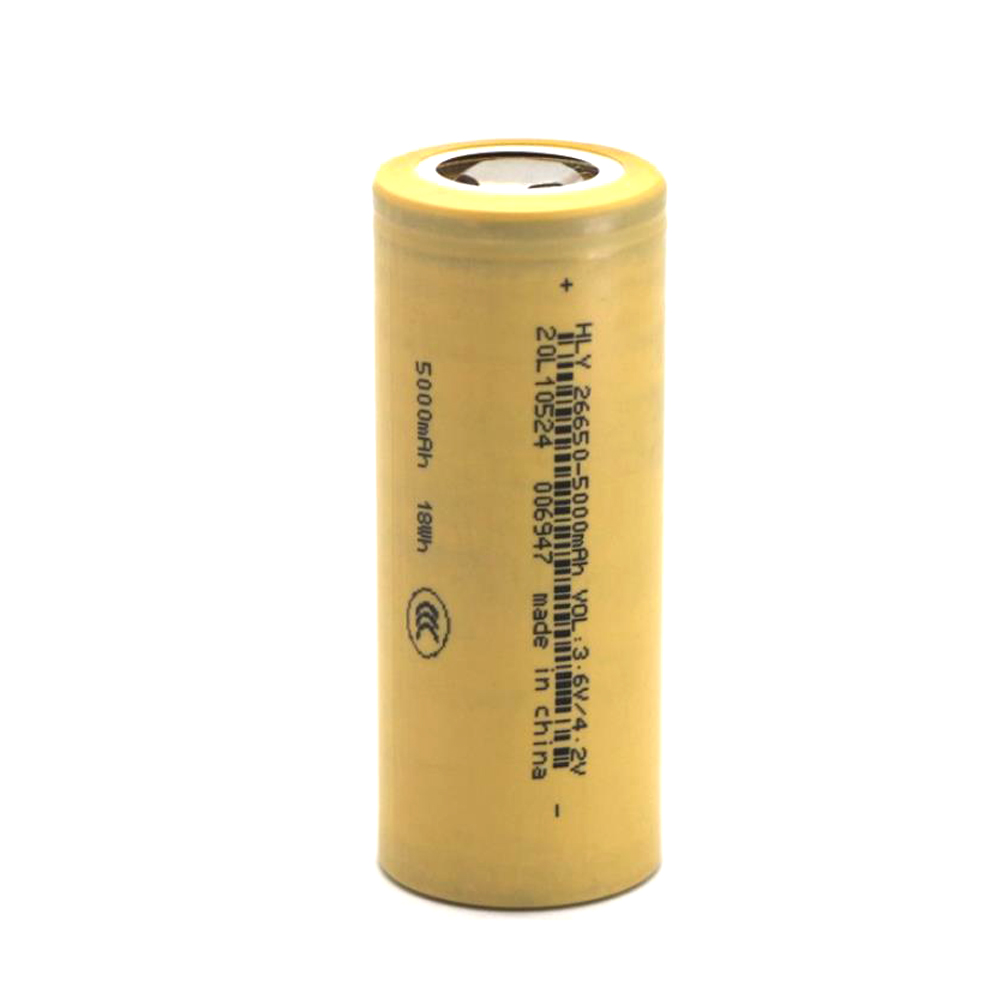 26650 Battery with capacities of 5000mAh, 4300mAh, 4200mAh, 4000mAh, and 3500mAh, 3.7V lithium rechargeable cells