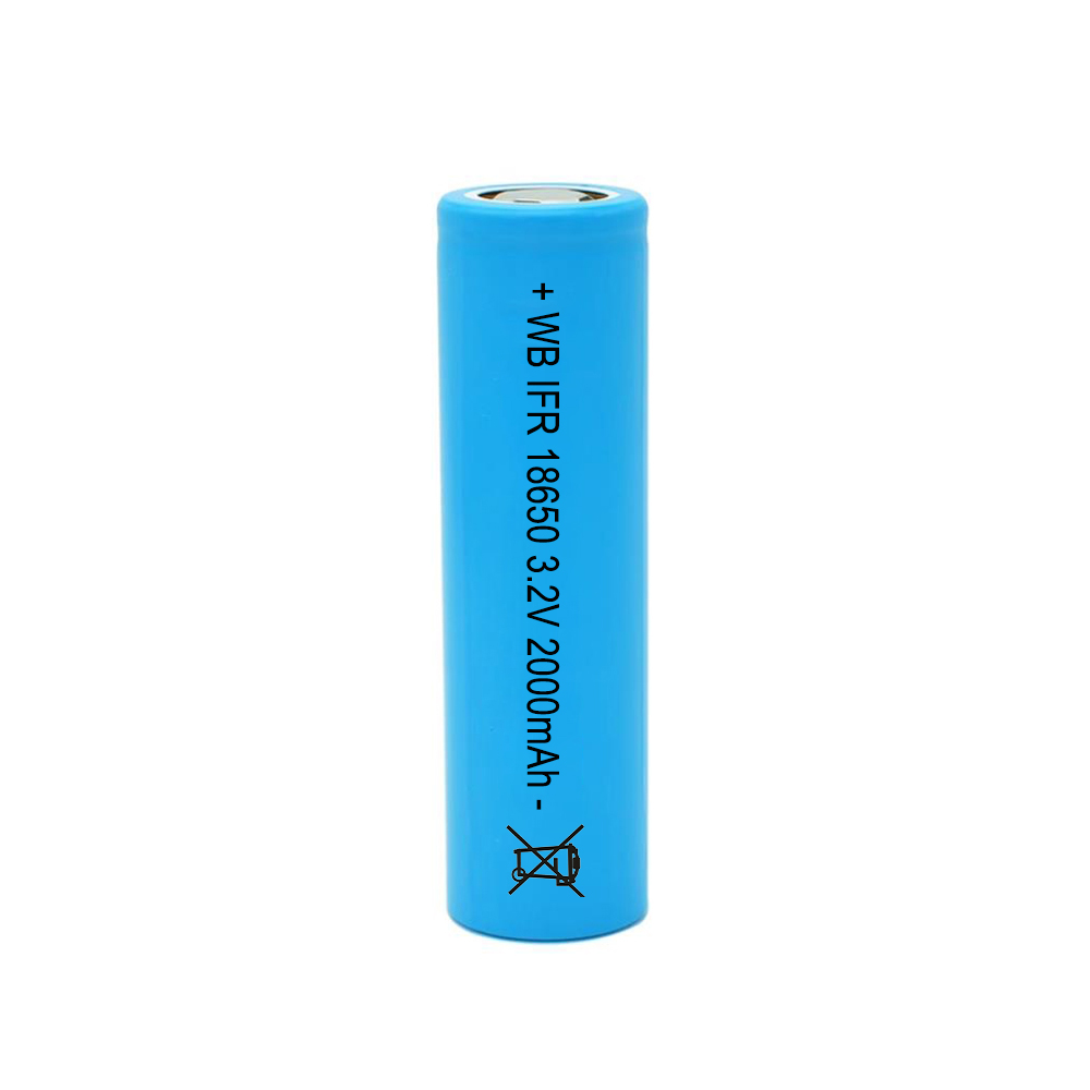 18650 2000mAh 3.2V LiFePO4 rechargeable battery cell