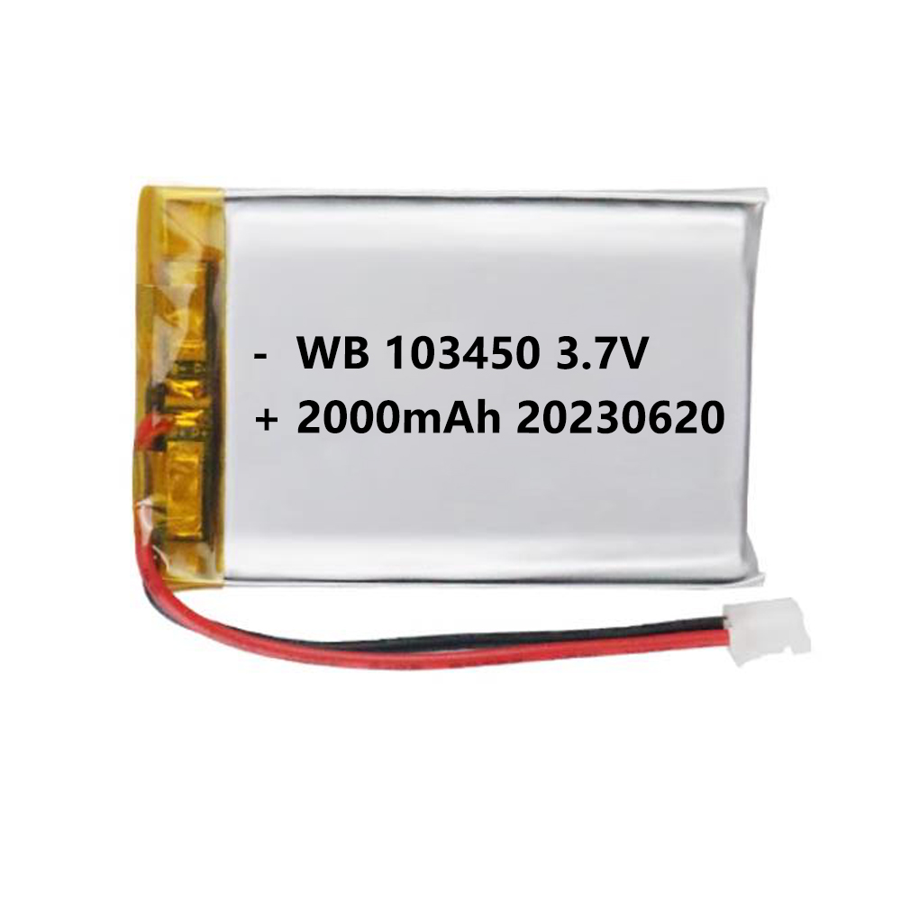 103450 battery lipo 2000mAh 3.7v lithium polymer rechargeable cell