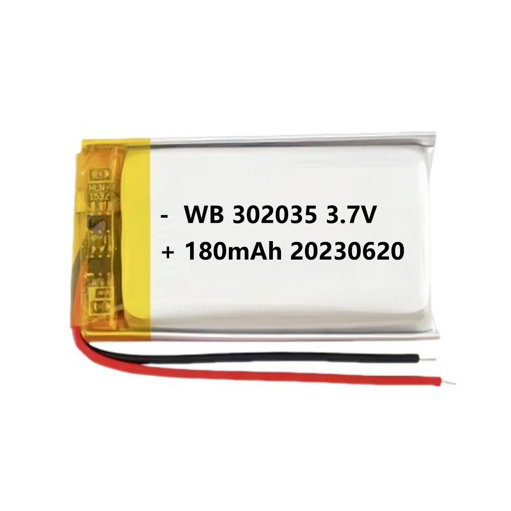 302035 battery lipo 180mAh 3.7v lithium polymer rechargeable cell