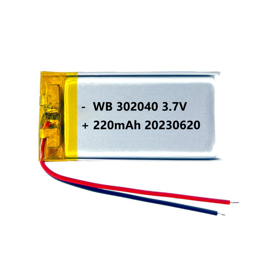 302040 battery lipo 220mAh 3.7v lithium polymer rechargeable cell