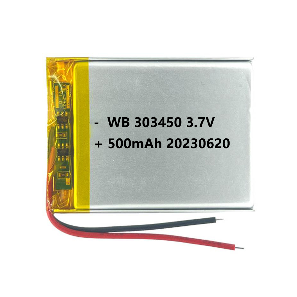 303450 battery lipo 500mAh 3.7v lithium polymer rechargeable cell
