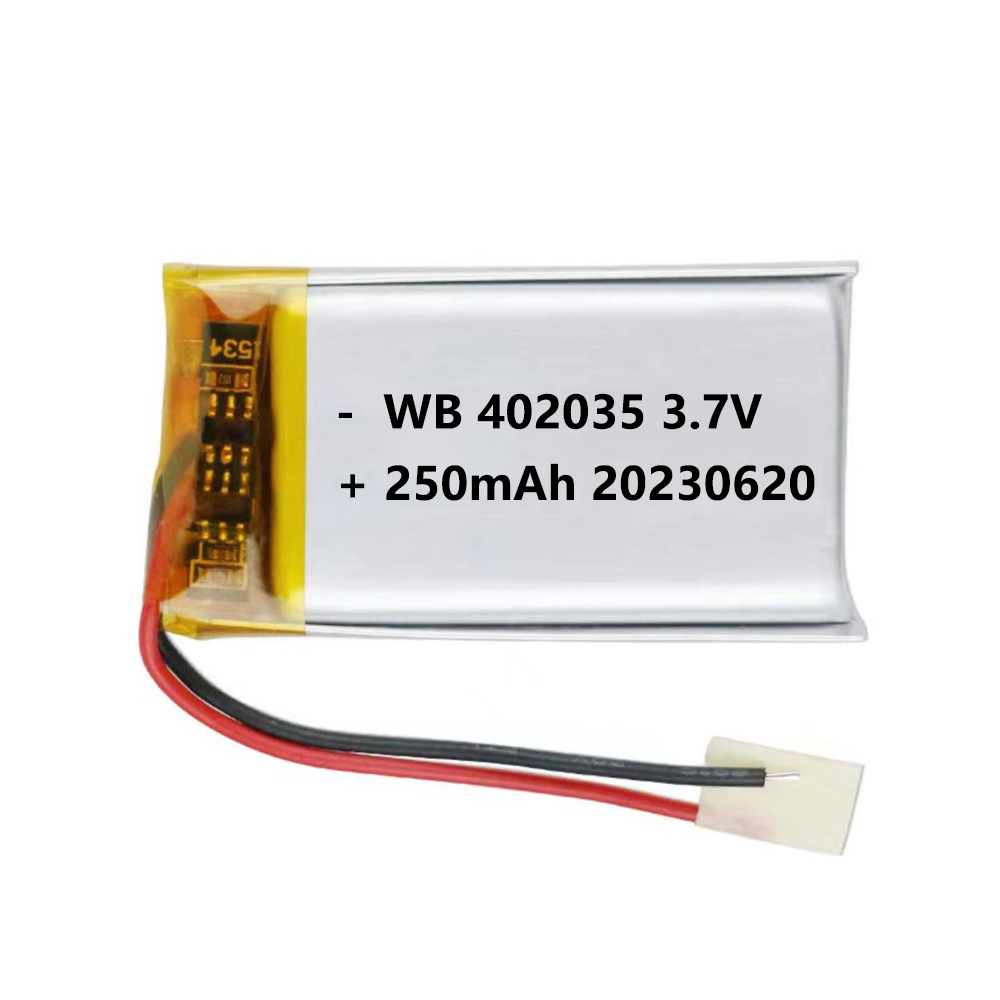 402035 battery lipo 250mAh 3.7v lithium polymer rechargeable cell