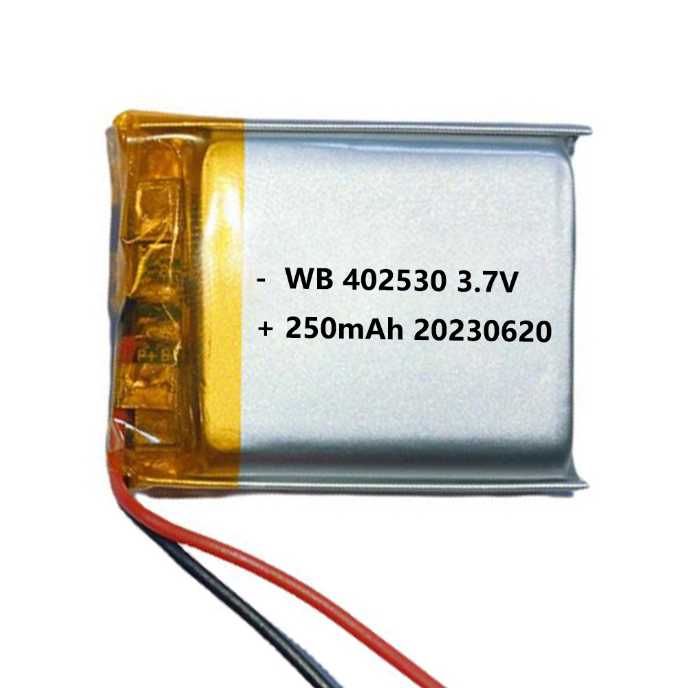 402530 battery lipo 250mAh 3.7v lithium polymer rechargeable cell