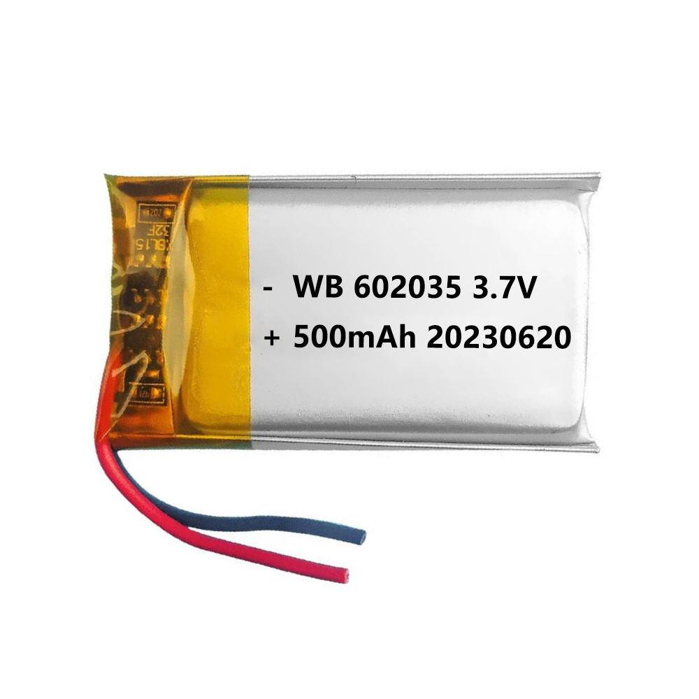 602035 battery lipo 500mah 3.7V lithium polymer rechargeable cell