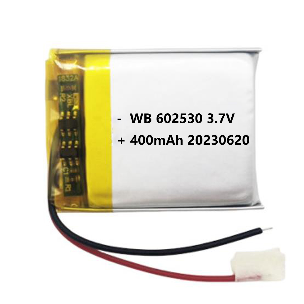 602530 battery lipo 400mah 3.7V lithium polymer rechargeable cell