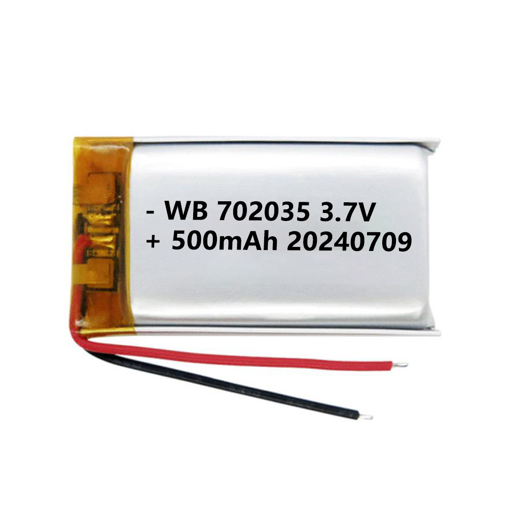 702035 battery lipo 500mAh 3.7V lithium polymer rechargeable cell