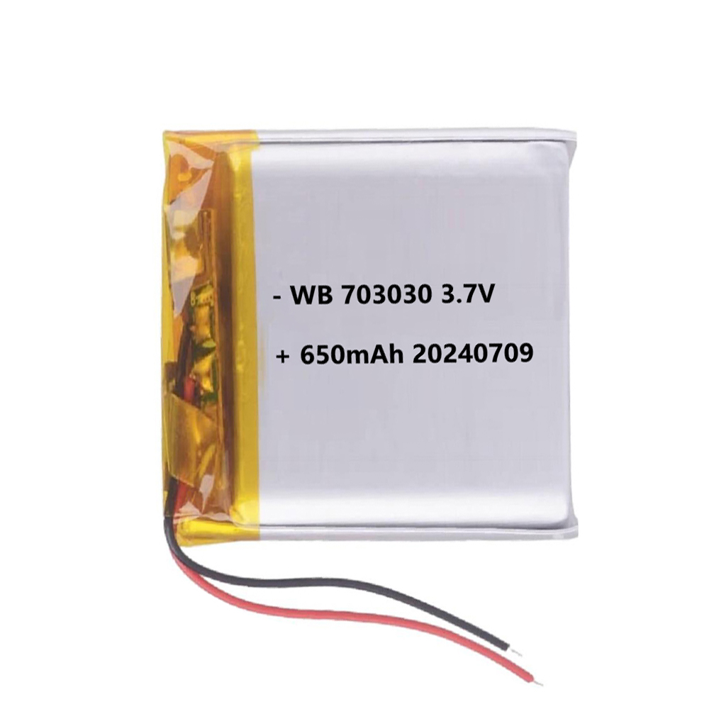 703030 battery lipo 650mAh 3.7V lithium polymer rechargeable cell
