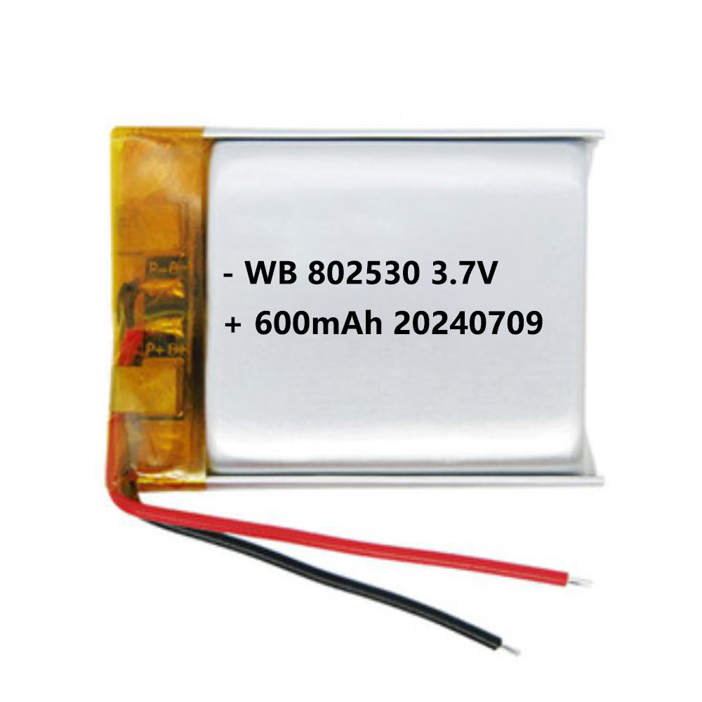 802530 battery lipo 600mAh 3.7v lithium polymer rechargeable cell