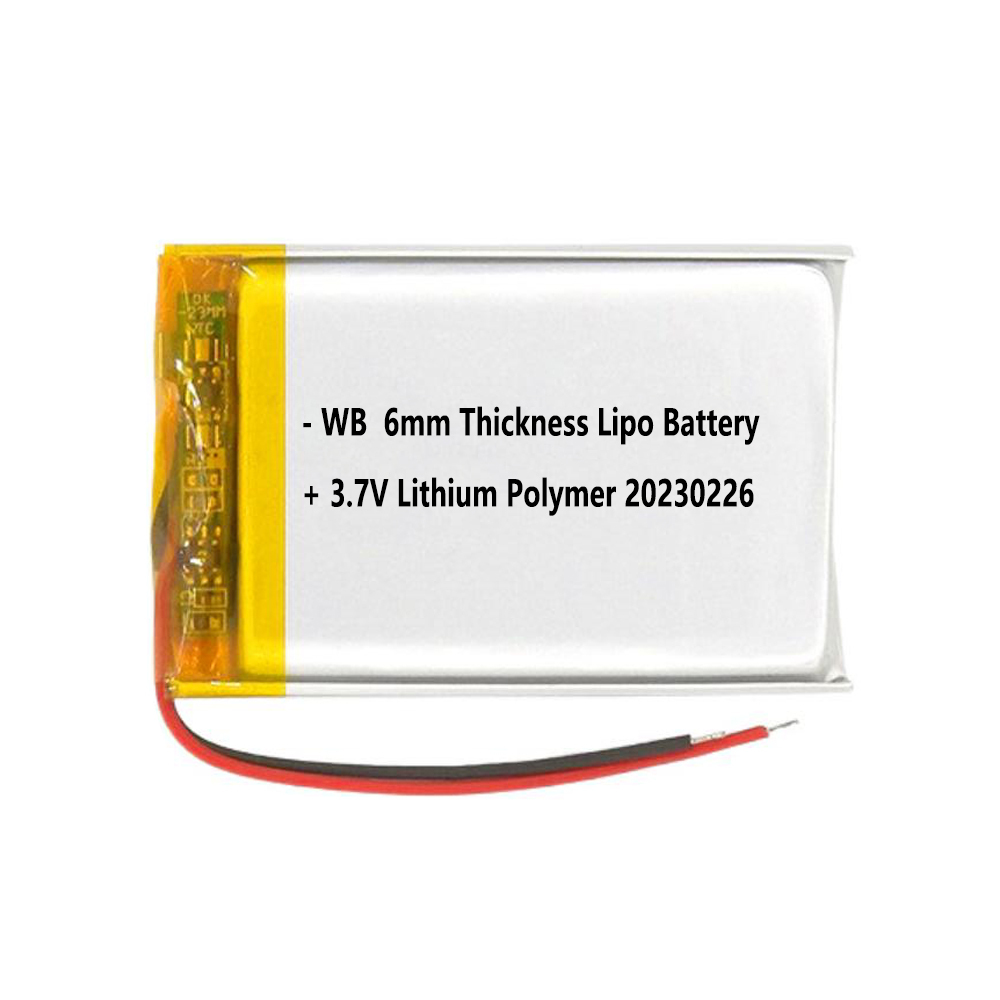 6mm thick 3.7v lipo battery models 601235 190mah, 642079 1100mah, 698196 7500mah and more lithium polymer cell 
