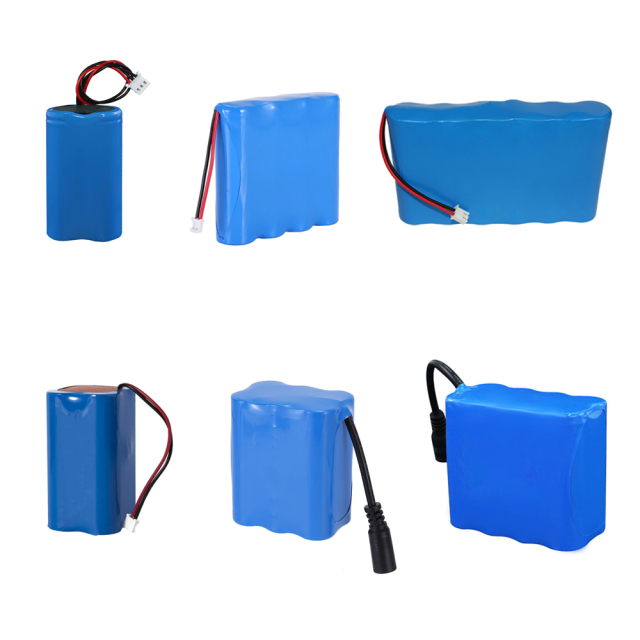 7.4V (7.2V) 2S rechargeable 18650 Li-ion battery pack with popular capacities 2000mAh, 2500mAh, 4000mAh, and 5000mAh