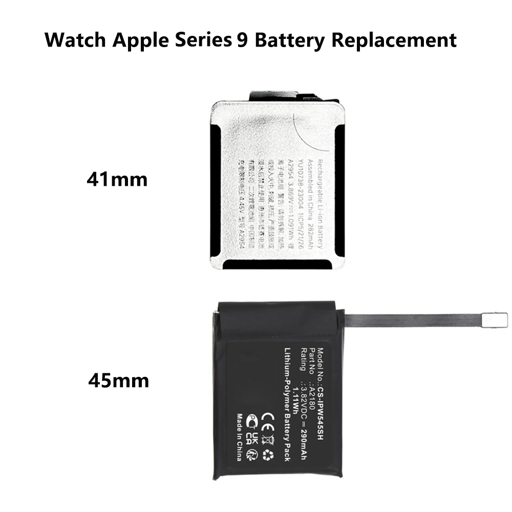 Apple Watch Series 9 (S9, Gen 9th) replacement battery, new lithium backup, best iPhone watch option