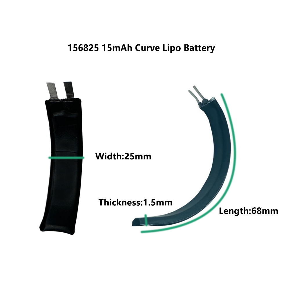 156825 15mAh Curve LiPo Battery 3.7V 