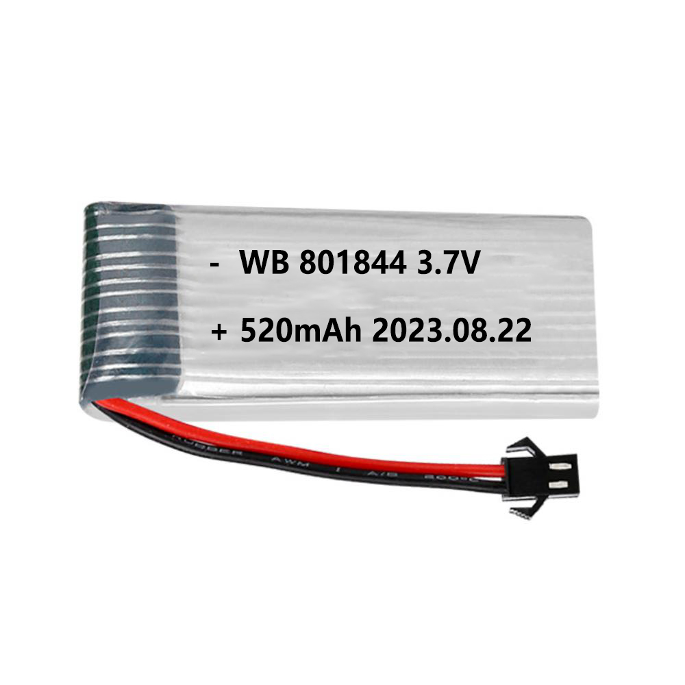 3.7V 1S 801844 520mAh RC Drone LiPo Battery With 25C Lithium Polymer Cell