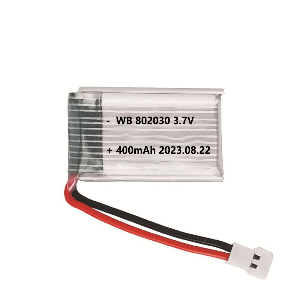 3.7V 1S 802030 400mAh RC Drone LiPo Battery With 25C Lithium Polymer Cell