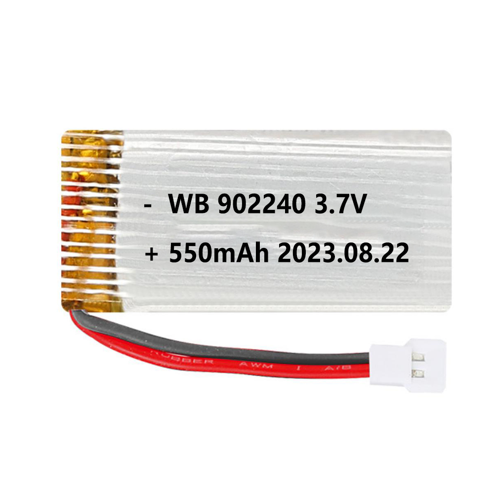 3.7V 1S 902240 550mAh RC Drone LiPo Battery With 20C Lithium Polymer Cell