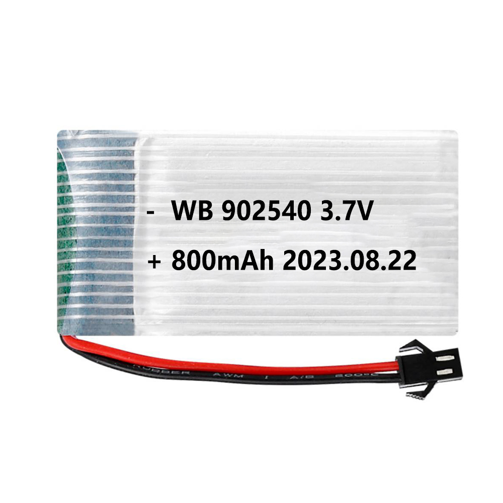 3.7V 1S 902540 800mAh RC Drone LiPo Battery With 25C Lithium Polymer Cell