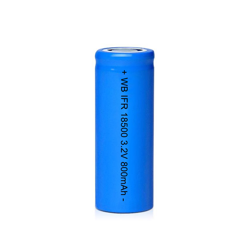 18500 LiFePO4 battery 3.2V available in 650mAh, 700mAh, and 800mAh rechargeable cells