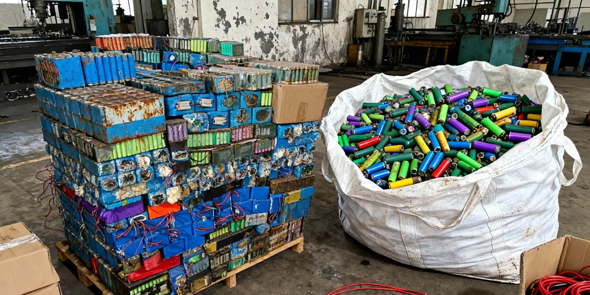 Global recycling rate of lithium-ion batteries showing only about 5 percent being recycled worldwide