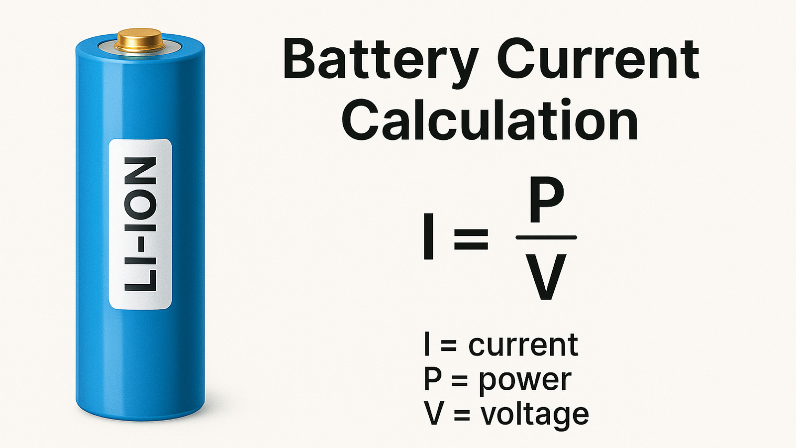 Lithium battery current calculation with formulas