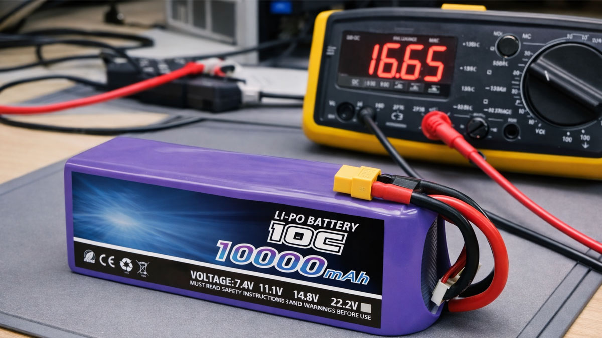 Checking LiPo battery voltage, internal resistance, and physical condition