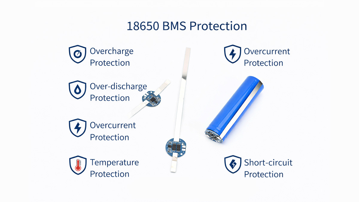18650 battery BMS protection and functions