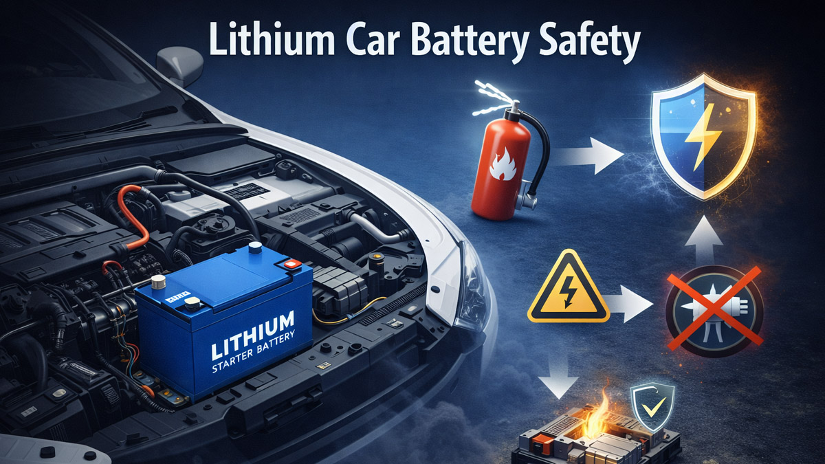 lithium car battery safety including fire causes risks and prevention