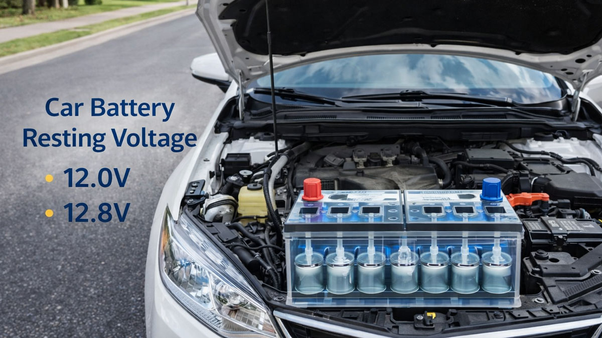 car battery voltage after the engine is off and how it settles over time