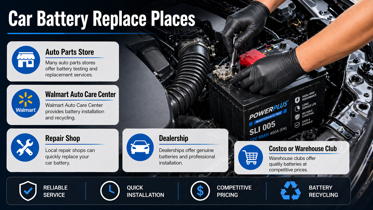 Places to replace a car battery with free installation options