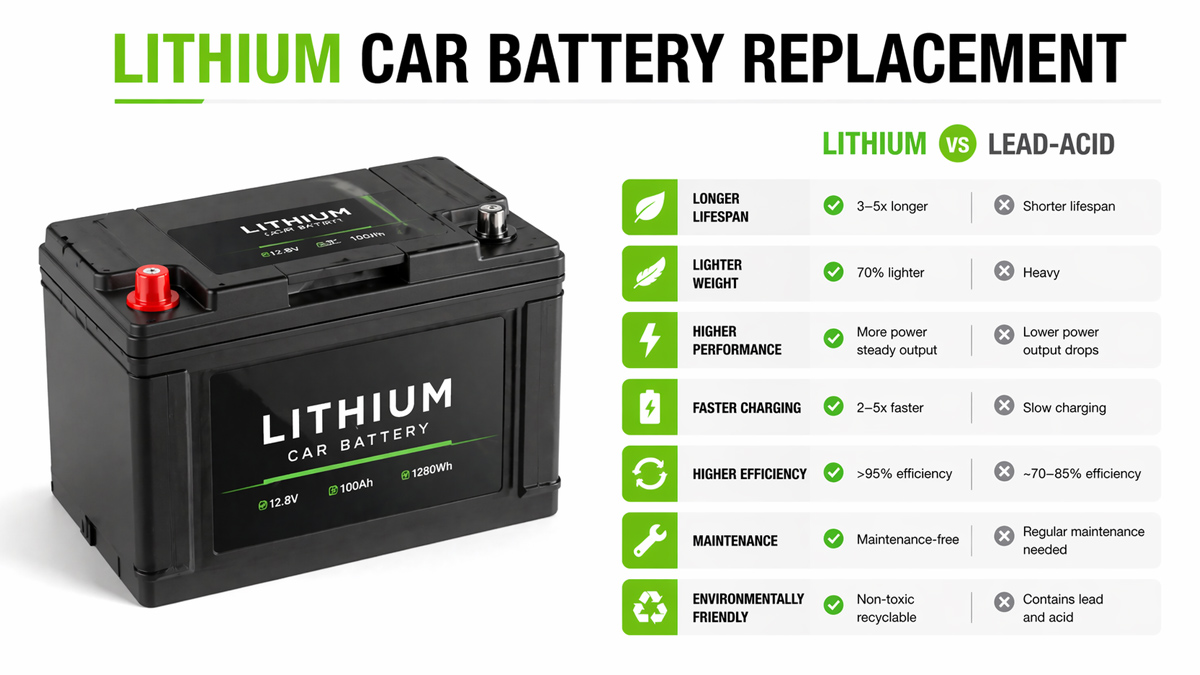 Lithium car batteries as a premium replacement upgrade