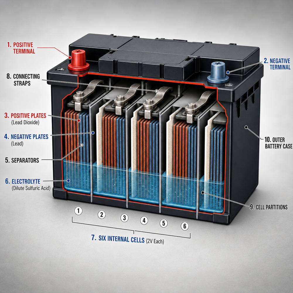 Car Battery Explained: Structure, Capacity, Resistance, and Temperature