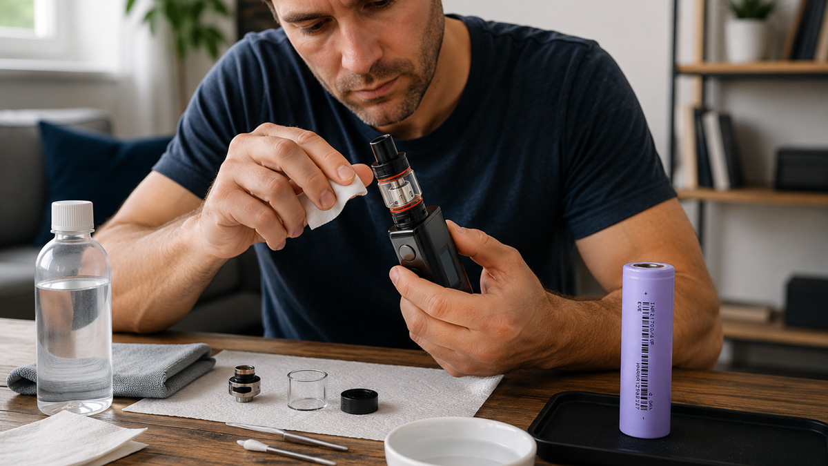 Cleaning vape battery contacts and charging ports for better performance