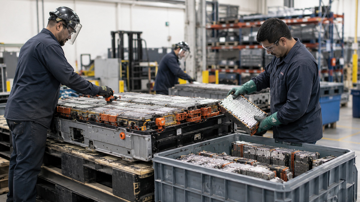 Hybrid battery disposal and recycling for safe handling and material recovery